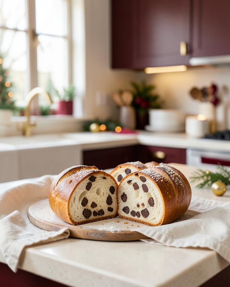 Panetone com pedaços de chocolate