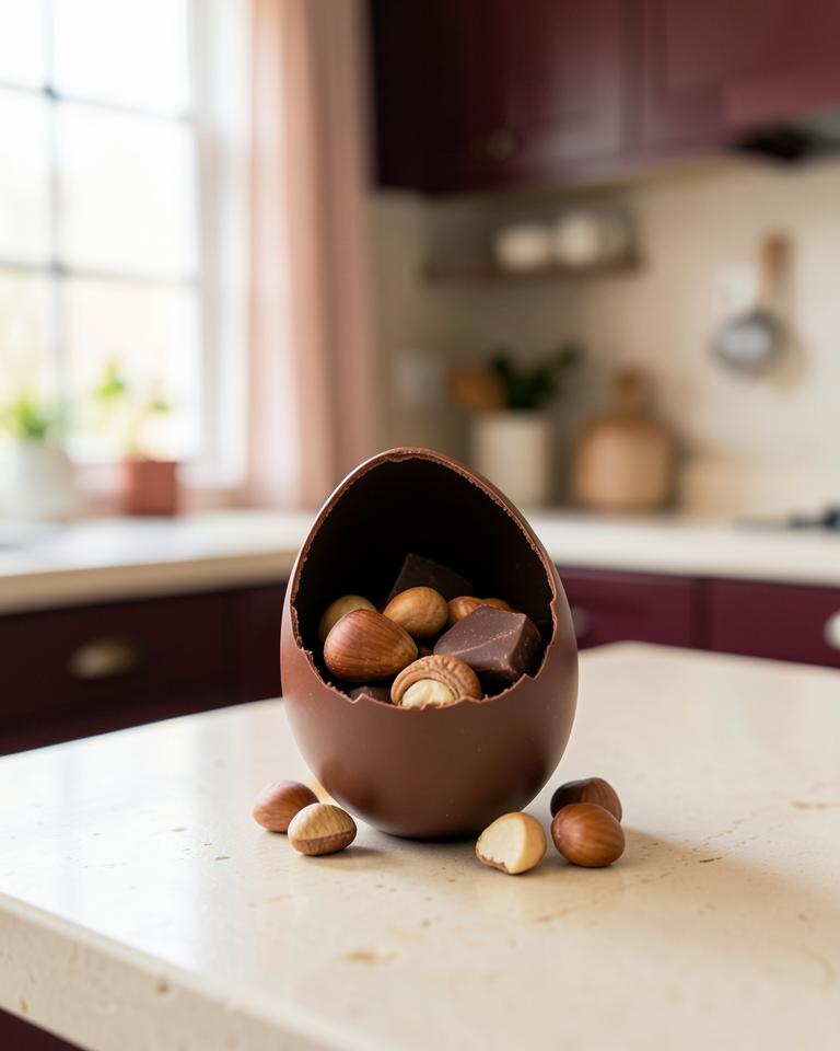 Ovo de Páscoa de chocolate com avelãs